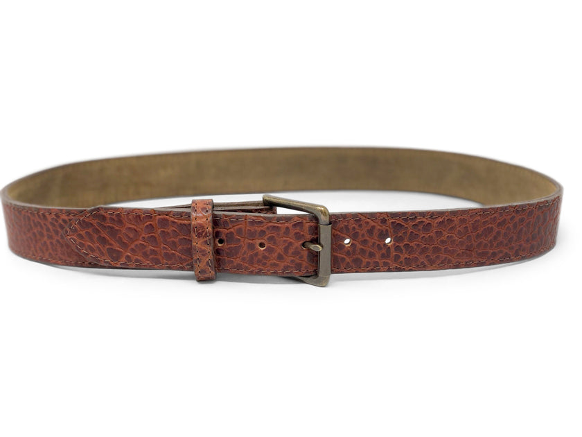 The Frontier Shrunken Bison Belt | Made in USA | Full Grain Leather | Men's Dress Belt 46