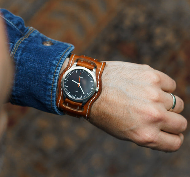 Aviator Bund Strap | Horween Dublin Leather | English Tan