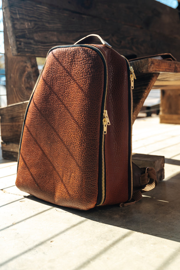 Jack Foster Travel Backpack | Cognac Shrunken Bison