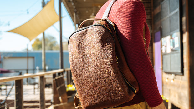 Jack Foster Travel Backpack | Cognac Shrunken Bison