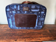 Jack Foster Briefcase in Embossed Alligator Print Dark Cognac