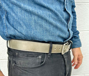 Handmade Leather Belt | English Bridle | Grey