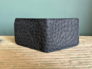 Handmade Leather Wallet |  Bifold | Quill Ostrich Black
