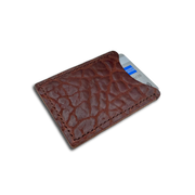 Slim Card Case  | American Shrunken Bison | Cognac