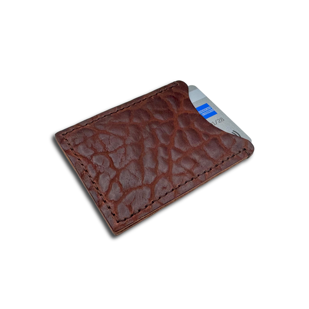 Slim Card Case  | American Shrunken Bison | Cognac