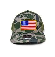 USA Flag Hat | Richardson 112 Duck Camo