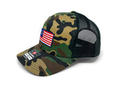 USA Flag Hat | Richardson 112 Woodland Camo