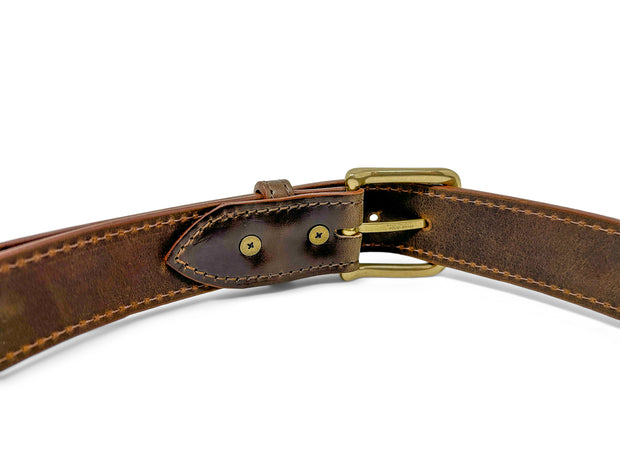 Handmade Leather Belt | Horse Butt | Walnut
