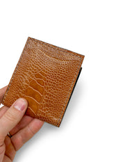 Handmade Leather Wallet |  Bifold | Brown Ostrich Leg