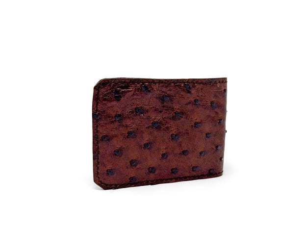Handmade Leather Wallet |  Bifold | Quill Ostrich Brown