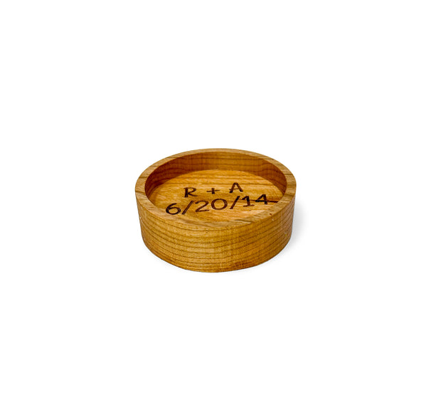 Wood Ring Dish / Cherry / Initials + Date