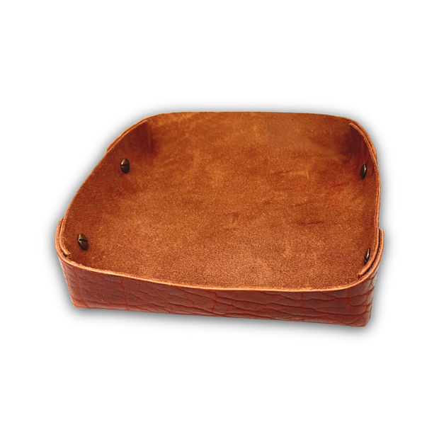 Valet Tray L | American Shrunken Bison | Cognac