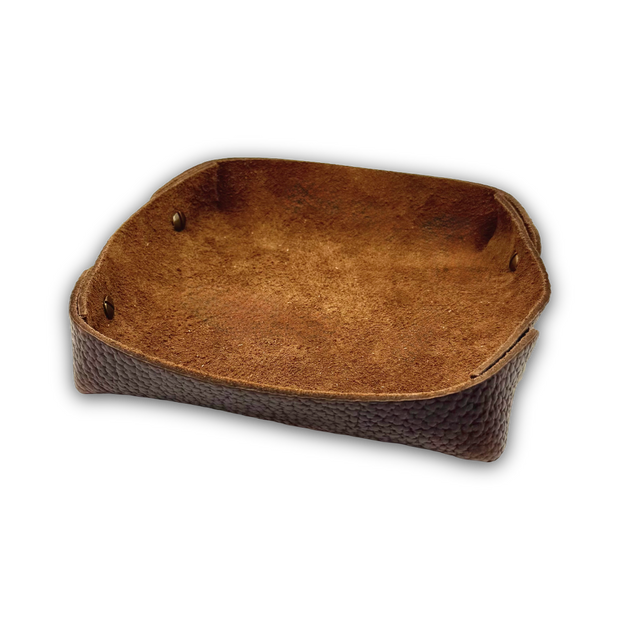 Valet Tray L | American Shrunken Bison | MAHOGANY
