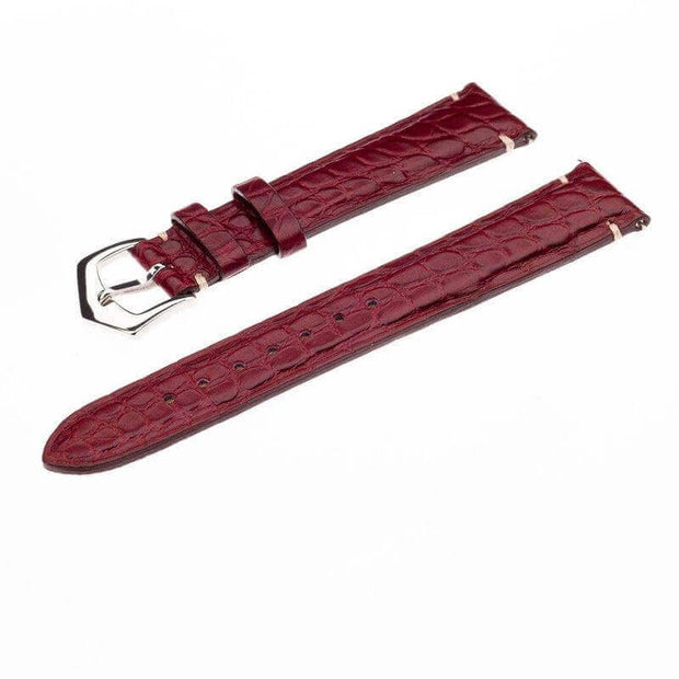 Apple Watch Leather Band ™ Burgundy Millennium  Alligator Minimal Stitches