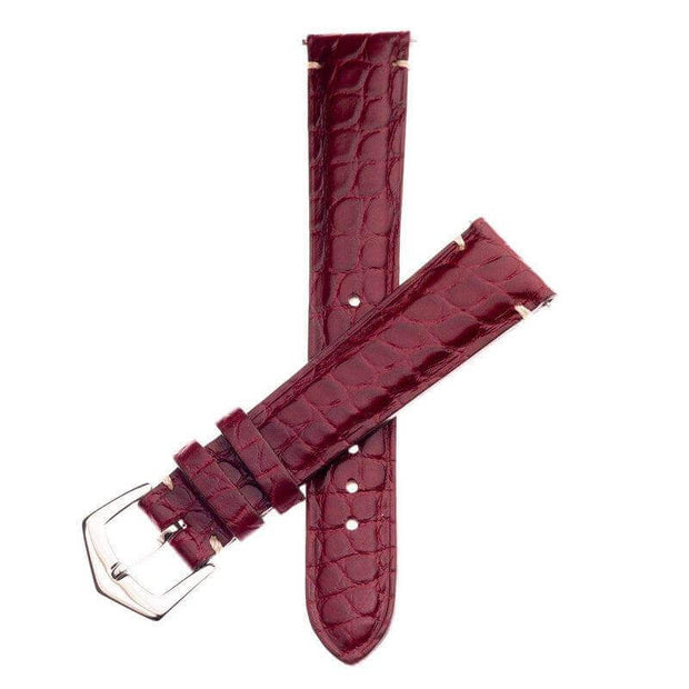 Apple Watch Leather Band ™ Burgundy Millennium  Alligator Minimal Stitches