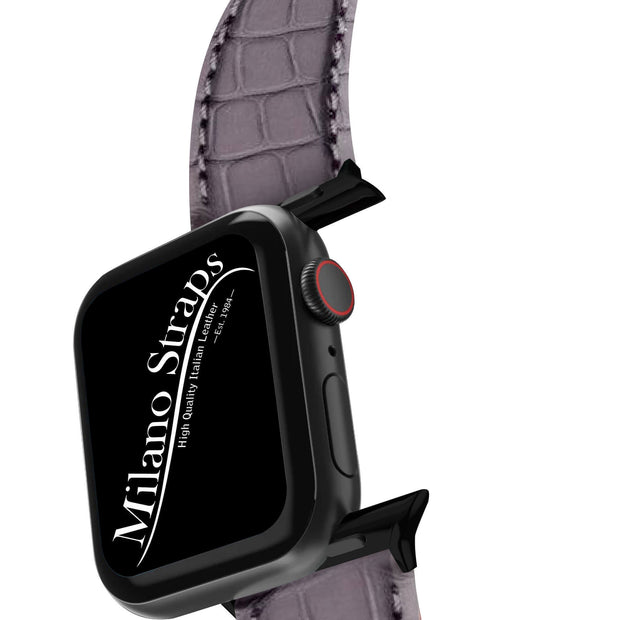 Apple Watch Leather Band ™ Dark Grey Matt Alligator Watch Strap