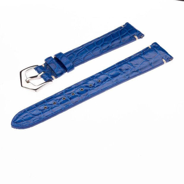 Apple Watch Leather Band ™ Light Blue Matt Alligator Minimal Stitches Watch Band