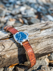 "Calhoun" Premium Watch Strap | American Shrunken Bison | Cognac