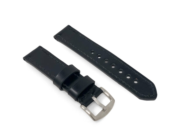 "Calhoun" Premium Watch Strap with Black Shell Cordovan