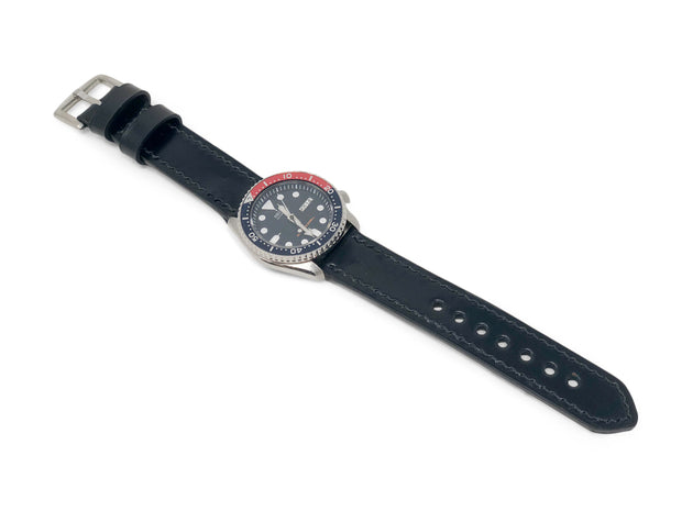 "Calhoun" Premium Watch Strap with Black Shell Cordovan