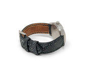 Premium Strap with Suede Charcoal Ostrich Leather