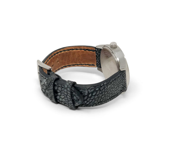 Premium Strap with Suede Charcoal Ostrich Leather