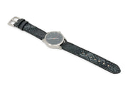 Premium Strap with Suede Charcoal Ostrich Leather