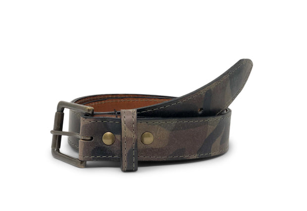 Handmade Leather Belt | Vegetable Tanned Camo |