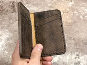 Handmade Leather Wallet |  Vertical | Horween English Tan Dublin