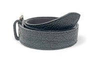 Handmade Leather Belt | American Shrunken Bison | Black