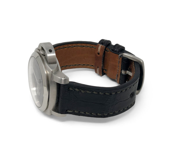 “Calhoun” Premium Strap | American Alligator Leather | Black