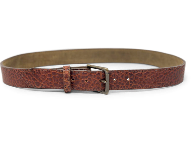 Handmade Leather Belt | American Shrunken Bison | Cognac