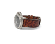 "Calhoun" Premium Watch Strap with Cognac American Shrunken Bison