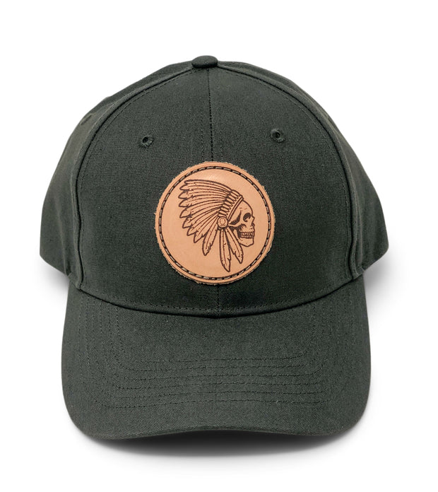Apache Skull Hat | Olive Green Duck Canvas