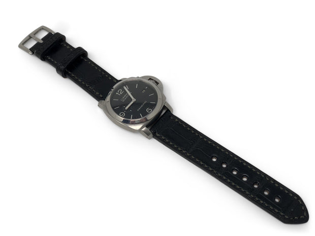 “Calhoun” Premium Strap | American Alligator Leather | Black