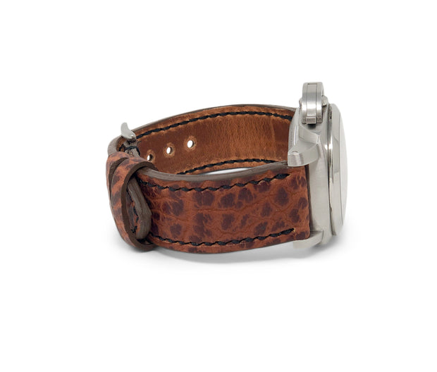 "Calhoun" Premium Watch Strap | American Shrunken Bison | Cognac
