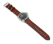 "Calhoun" Premium Watch Strap with Cognac American Shrunken Bison