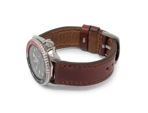 "Calhoun" Premium Watch Strap with Cedar Shell Cordovan
