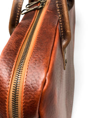 Slim Briefcase in Tan Shrunken Buffalo Leather