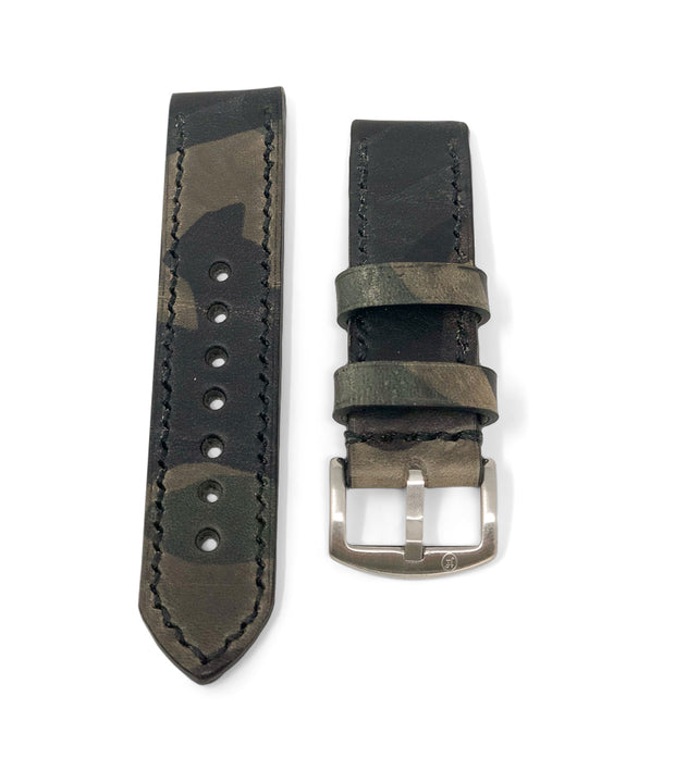 "Calhoun" Premium Watch Strap with Italian Veg Tan Camo