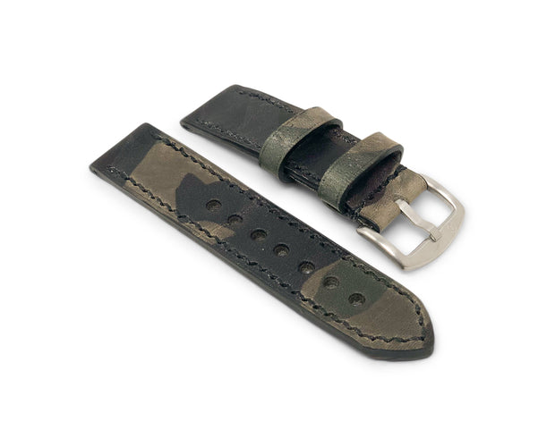 "Calhoun" Premium Watch Strap with Italian Veg Tan Camo