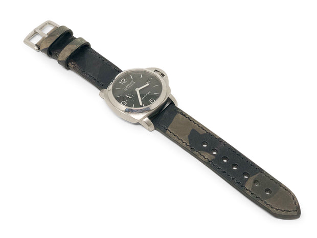 "Calhoun" Premium Watch Strap with Italian Veg Tan Camo