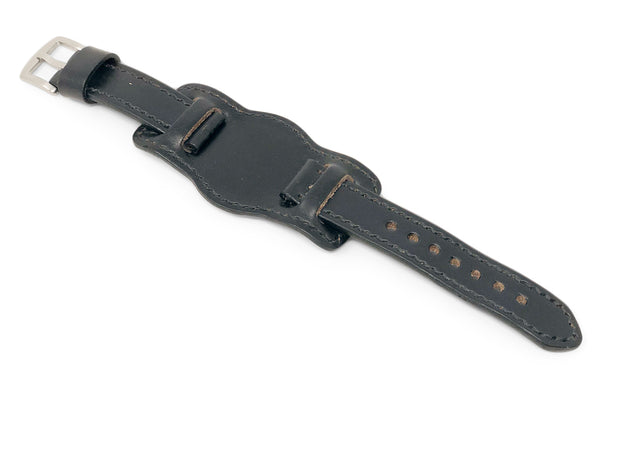 Premium Aviator Bund Strap in Horween Black Chromexcel