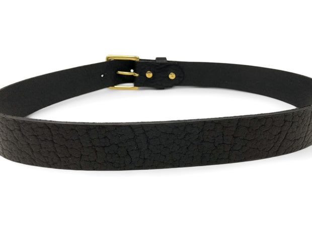 Handmade Leather OG Belt | Shrunken Buffalo | Black