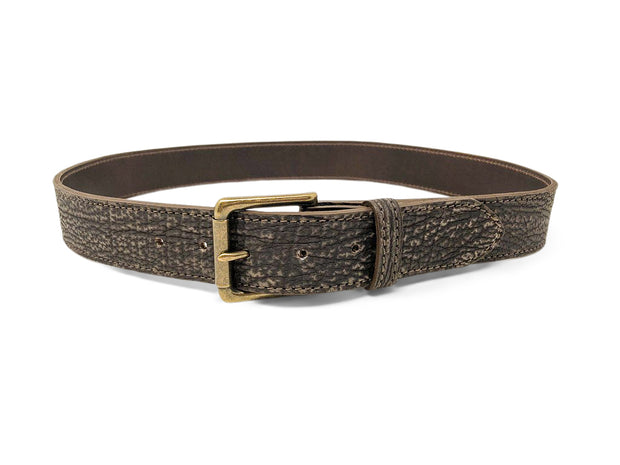 Handmade Leather Belt | Sharkskin | Walnut