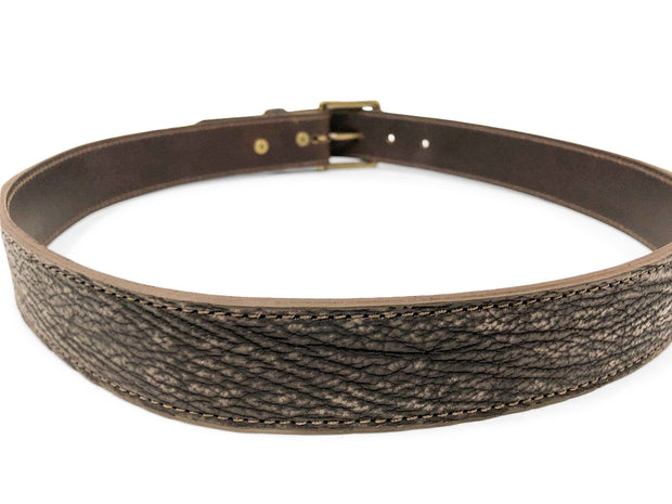Handmade Leather Belt | Sharkskin | Walnut
