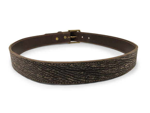 Handmade Leather Belt | Sharkskin | Walnut