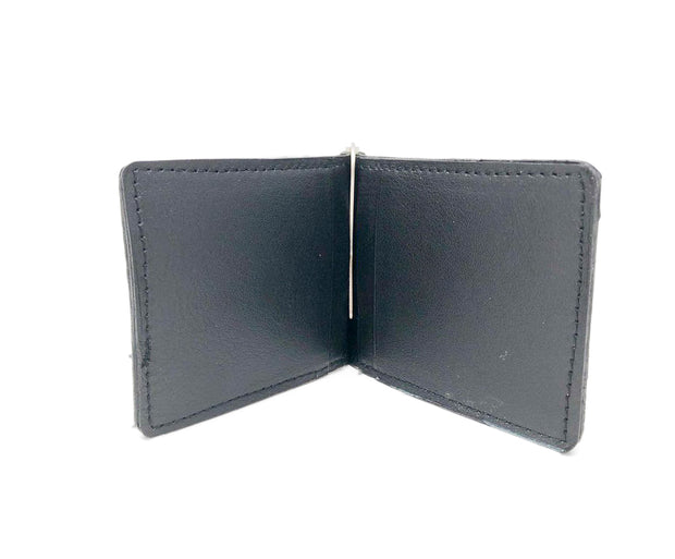 Handmade Leather Wallet |  Money Clip Cardholder | Black Alligator