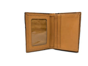 Handmade Leather Wallet |  Bifold Card and ID Wallet | Black Alligator