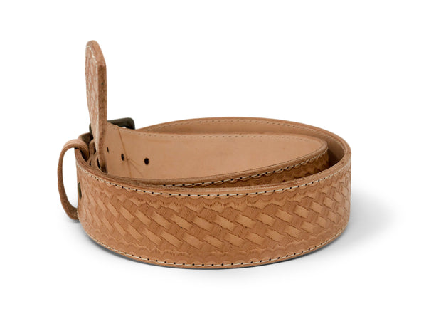 Handmade Leather Belt | Basketweave Vegetable Tan